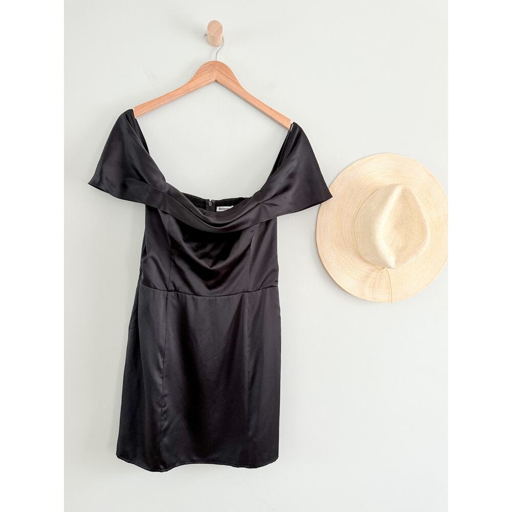 Reformation | Lanelle Silk Dress in Black | Sz 12